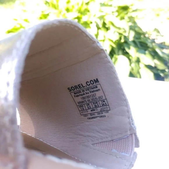 Sorel Ella Block Natural Tan Metallic Slide Sandals Women’s Size 7.5 - Picture 4 of 4